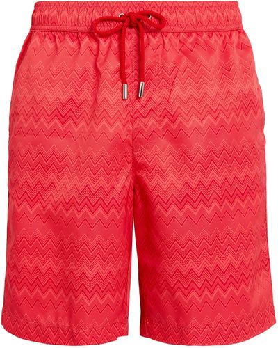 Missoni Striped Swim Shorts - Red