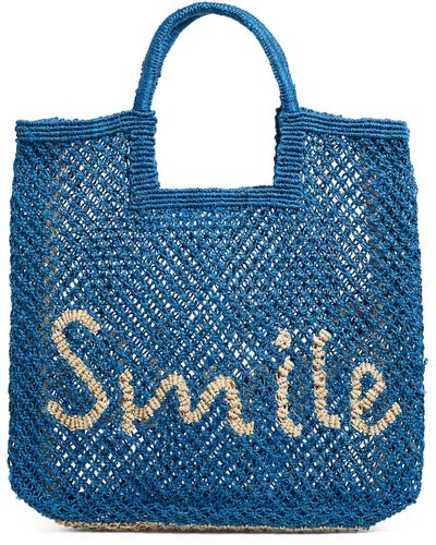 The Jacksons Woven Stella Smile Tote Bag - Blue