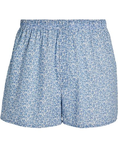 Sunspel Cotton Classic Boxer Shorts - Blue