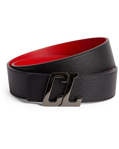 Christian Louboutin Happy Rui Leather Monogram Belt - Red