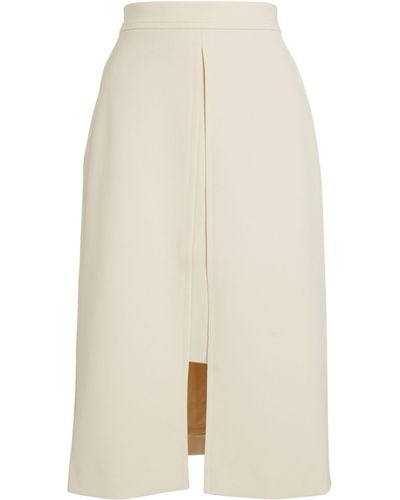 St. John Split-detail Midi Skirt - White