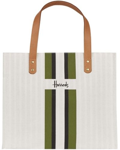 Harrods Logo Stripe Shopper Bag - Multicolor