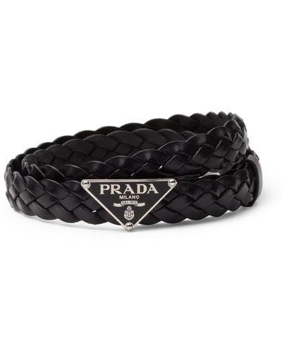 Prada Braided Triangle Belt - Black