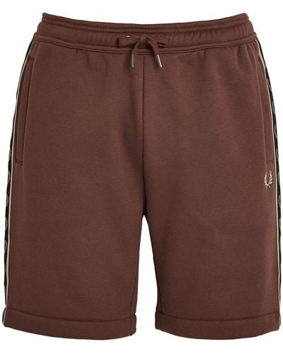 Fred Perry Logo-tape Sweatshorts - Brown