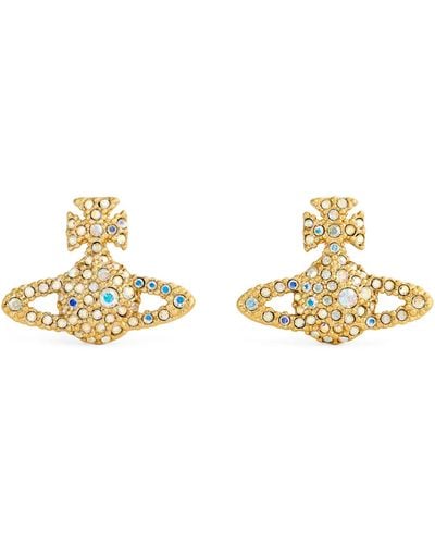 Vivienne Westwood Crystal-embellished Grace Bas Relief Orb Stud Earrings - Metallic