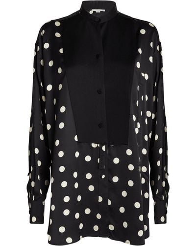 Stella McCartney Oversized Polka-dot Tuxedo Shirt - Black