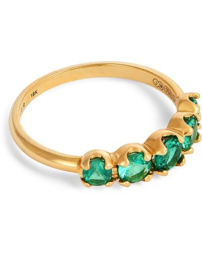 Jennifer Meyer Yellow Gold And Emerald Graduated Ring - Metallic