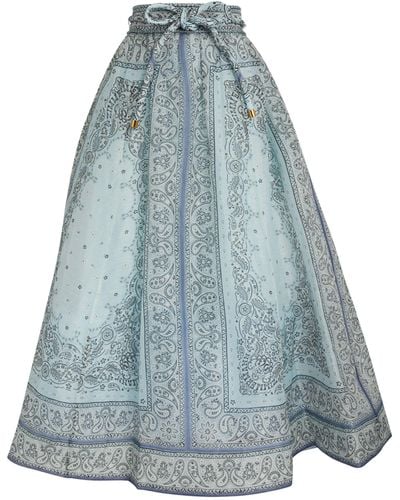 Zimmermann Linen-silk Organza Matchmaker Skirt - Blue