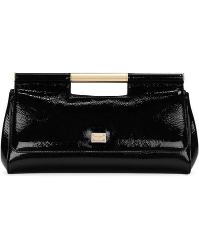 Dolce & Gabbana Leather Sicily Clutch Bag - Black