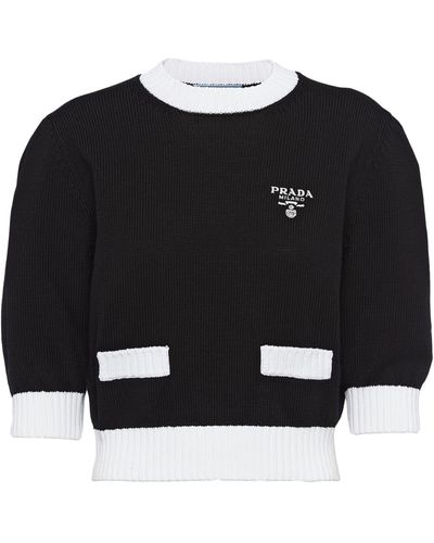 Prada Contrast-trim Sweater - Black