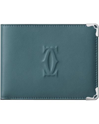 Cartier Must De Bifold Card Holder - Blue