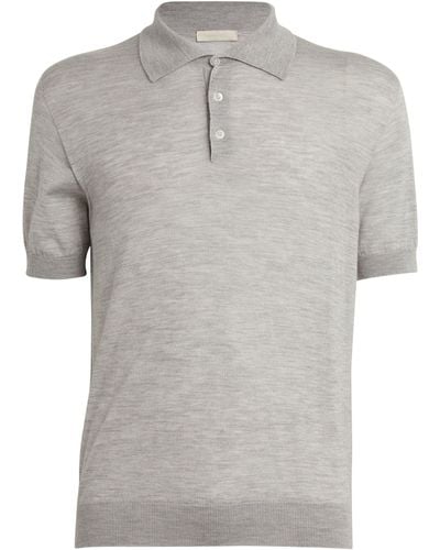 Saman Amel Cashmere-silk Polo Shirt - Gray