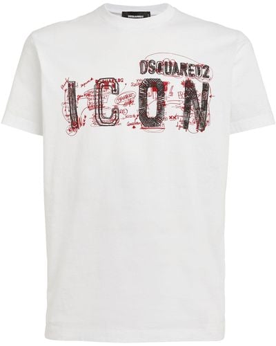 DSquared² Cotton Scribble-icon T-shirt - White