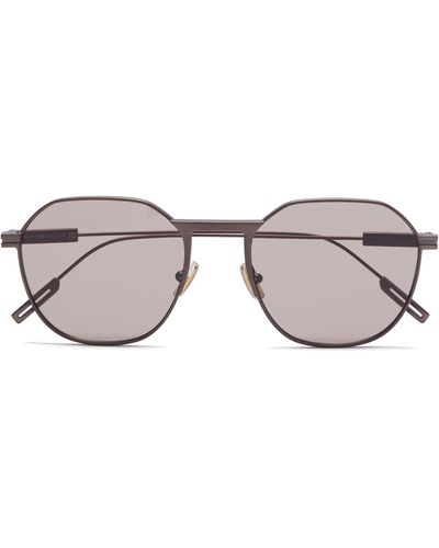 Zegna Metal Antiqued Foliage Sunglasses - Gray