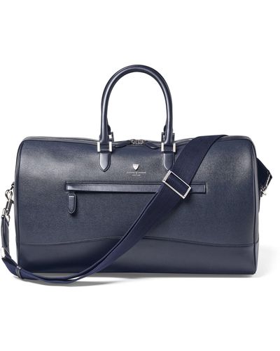 Aspinal of London Saffiano Leather City Holdall - Blue