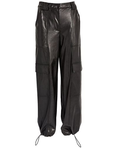 Jonathan Simkhai Faux Leather Sofia Cargo Trousers - Black