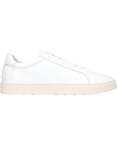 Tod's Leather Allacciata Cassetta Sneakers - White