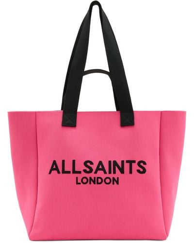AllSaints Logo Print Izzy Tote Bag - Pink