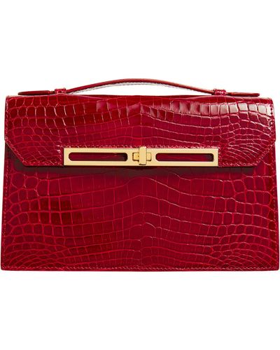 llora Crocodile Emma Top-handle Bag - Red