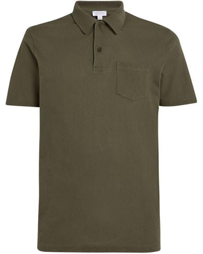 Sunspel Supima Cotton Riviera Polo Shirt - Green