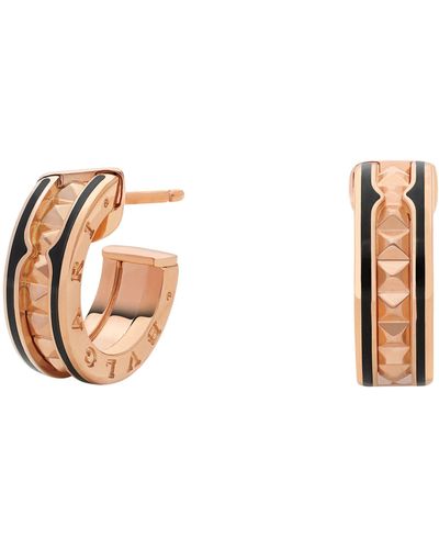 BVLGARI Rose Gold B.zero1 Rock Hoop Earrings - Natural