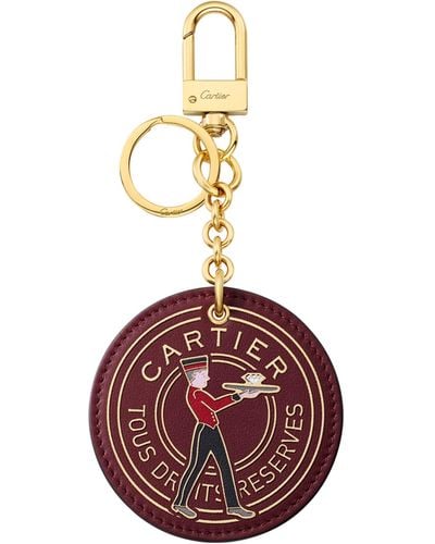 Cartier Leather Diabolo De Medallion Keyring - Metallic