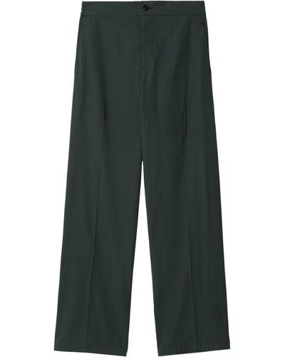 Burberry Cotton-blend Tailored Trousers - Green