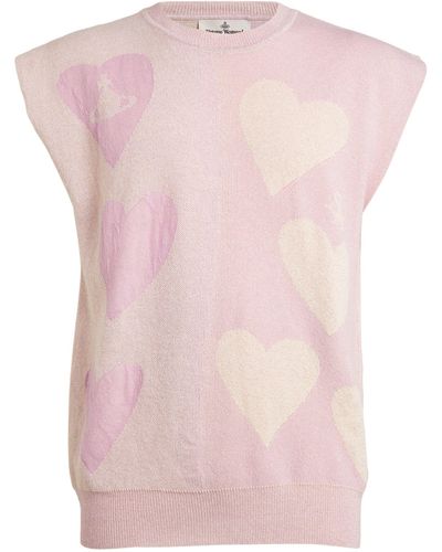 Vivienne Westwood Sleeveless Heart Motif Sweater - Pink