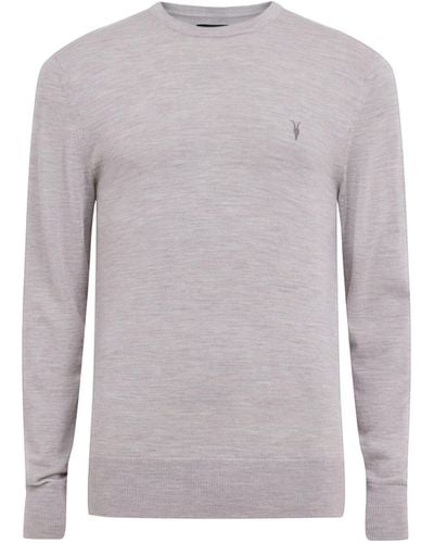 AllSaints Merino Wool Mode Sweater - Grey