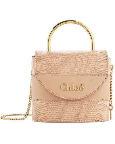 Chloé Aby Lock Small Leather Shoulder Bag - Pink