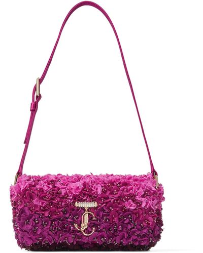 Jimmy Choo Floral Avenue Shoulder Bag - Purple