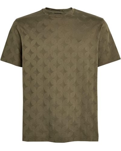 Emporio Armani Cotton All-over Motif T-shirt - Green