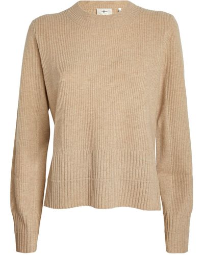 7 For All Mankind Wool-cashmere Jumper - Natural