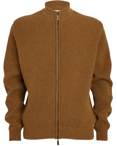 James Purdey & Sons Knit Zip-up Jacket - Natural
