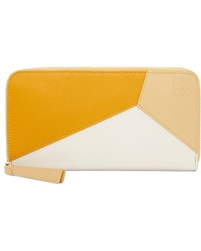 Loewe Leather Puzzle Zip-around Wallet - Yellow