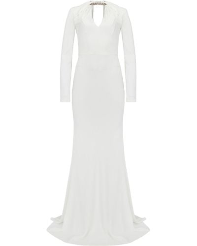 Alexander McQueen Twisted Crystal Dress - White