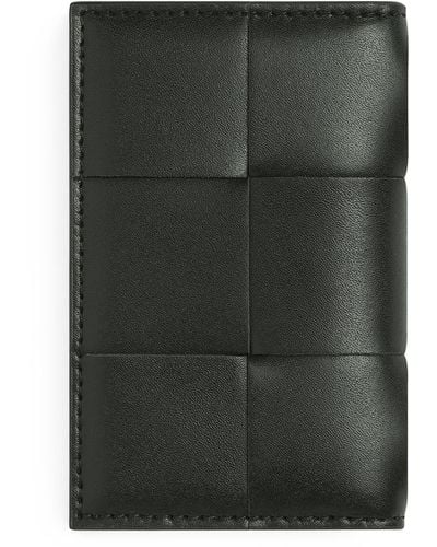 Bottega Veneta Leather Cassette Flap Wallet - Green