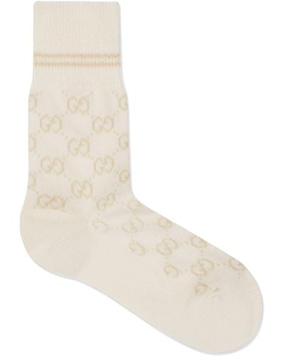 Gucci Gg Monogram Socks - White
