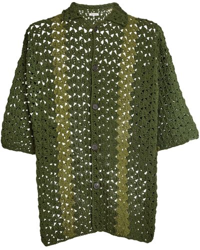 WOOD WOOD Cotton Crochet Shirt - Green