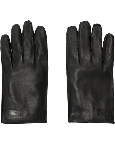 Burberry Leather Ekd Gloves - Black