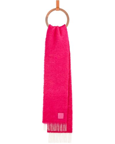 Loewe Mohair-blend Anagram Patch Scarf - Pink