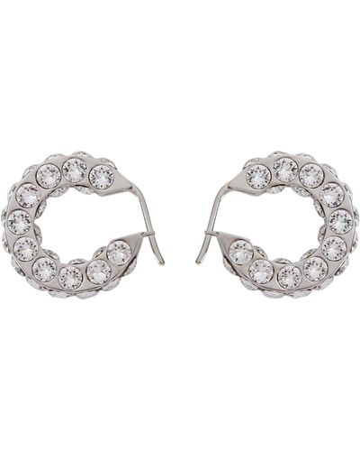 AMINA MUADDI Small Crystal-embellished Jahleel Hoop Earrings - Metallic