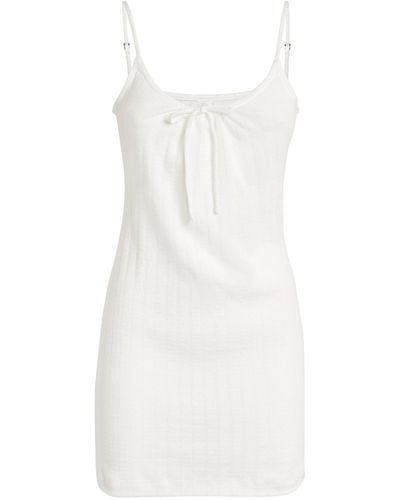 Leset Pointelle Mini Dress - White