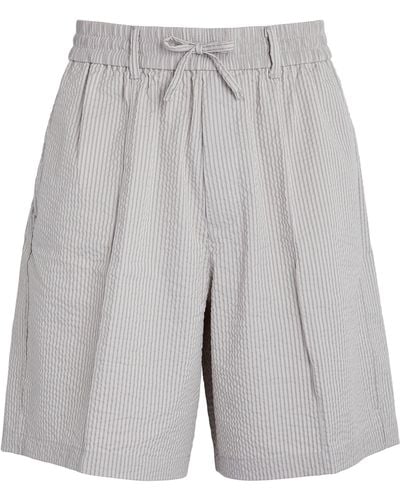Emporio Armani Striped Bermuda Shorts - Grey