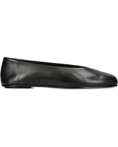 The Row Nappa Leather Eva Two Ballet Flats - Black
