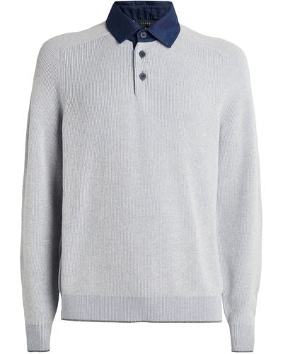 Sease Cashmere-cotton Long-sleeve Shirt - Grey