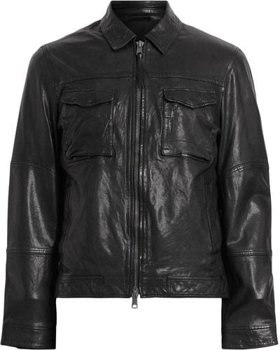 AllSaints Leather Whilby Jacket - Black