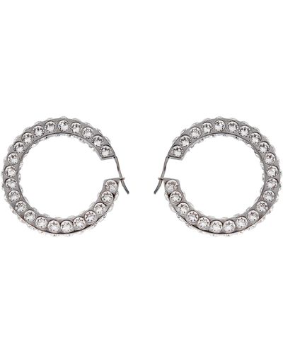 AMINA MUADDI Large Crystal-embellished Jahleel Hoop Earrings - Metallic