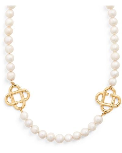 Casablancabrand Faux-pearl Logo Bracelet - Natural