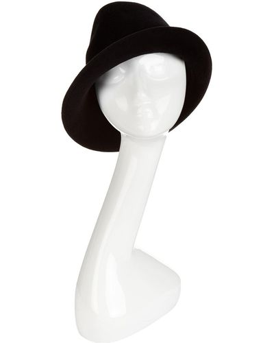 Philip Treacy Velour Side Sweep Hat - Black